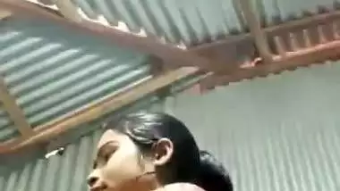 Village girl after bath asking sorry in nude MMS