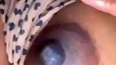 Girlfriend cute boobs showing on video call at night