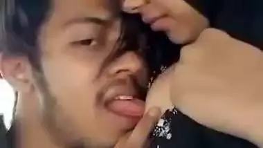 Hijab Bengali boob sucking by lover in outdoor sex