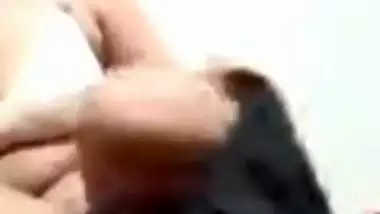 Horny wife fingering live on a video call with ex-lover